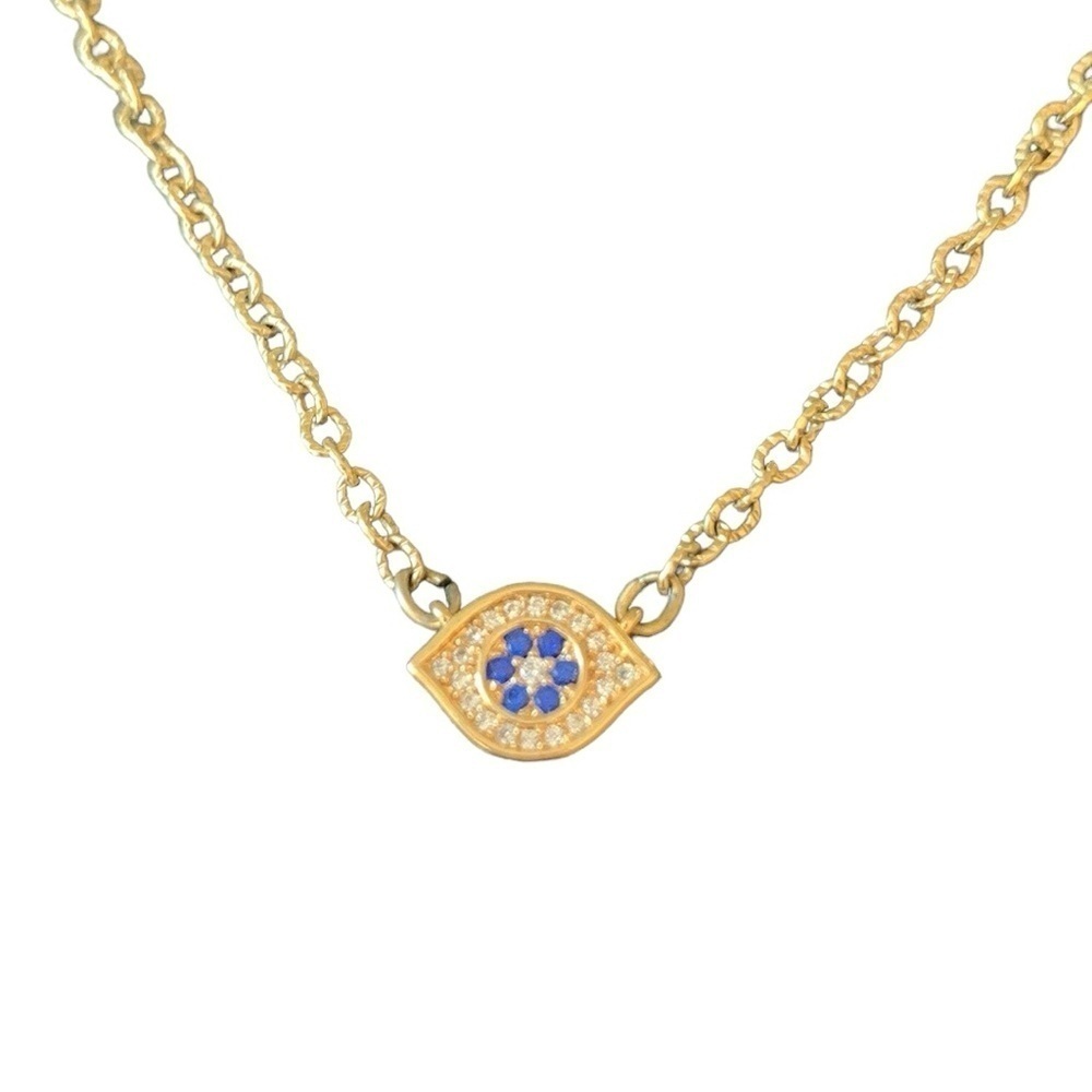 Crystal Eye Of Protection Evil Eye Necklace On Gold Filled Chain